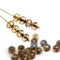 5x7mm Picasso amber topaz Czech glass rondelle beads spacers - 25pc