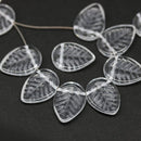 12x16mm Crystal clear side drilled leaf beads - 10pc - 3030