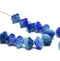8x10mm Blue saucer czech glass beads, UFO shape - 25Pc