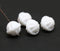 12x14mm Large fancy bicone beads, Opaque white carved Czech glass fire polished beads 4Pc