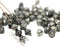 6mm Jet black Silver wash fancy bicone czech glass pressed beads 60pc