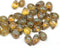 40pc  Picasso topaz czech glass teardrop beads, pressed - 6x9mm