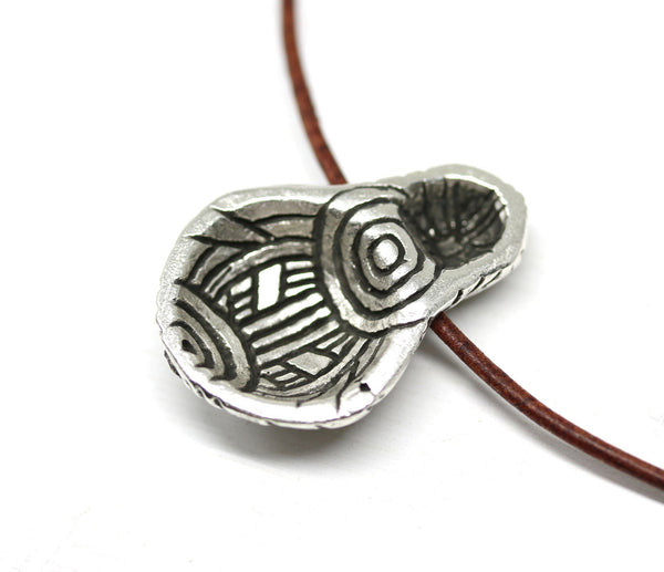 Antique silver primitive goddess pendant bead neolithic idol