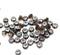 3x5mm Brown topaz czech glass beads, Silver wash rondels - 50Pc