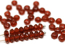 3x5mm Carnelian red Czech glass rondelle beads - 50pc