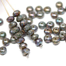 3x5mm Gray czech glass rondel beads - 50Pc