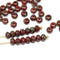 3x5mm Dark red rondelle beads, Opaque red picasso czech glass - 50pc