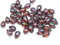 40pc Dark purple czech glass teardrop beads, Rainbow finish pressed - 6x9mm