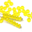 3x5mm Transparent yellow czech glass beads spacers - 50pc
