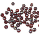 3x5mm Mixed red rondelle beads, Opaque picasso czech glass - 50pc