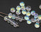5x7mm Crystal clear AB finish Czech glass rondelle beads spacers - 25pc