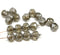 6mm Transparent gray cathedral beads, Czech glass round fire polished silver ends 20Pc