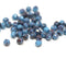 4mm Turquoise blue czech glass beads, Purple luster Fire polished faceted round spacers -  50Pc