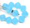 11mm Frosted blue bicone beads, czech glass pressed beads 20pc