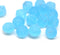 11mm Frosted blue bicone beads, czech glass pressed beads 20pc