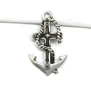 Antique silver large anchor pendant with crucified Jesus
