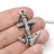Antique silver large anchor pendant with crucified Jesus