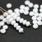 3x5mm Opaque white rondelle czech glass fire polished beads - 50pc