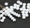 3x5mm Opaque white rondelle czech glass fire polished beads - 50pc