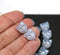 10pc Opal white cat head beads, Czech glass feline beads golden inlays