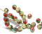 6mm Mixed color round melon czech glass beads - 30Pc