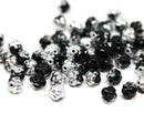 6mm Jet black Silver coating fancy bicone czech glass pressed beads 60pc