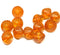9mm Orange czech glass bicone beads, dark orange stripes pressed beads 15Pc