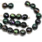 6mm Round black beads mix, Metallic finish Czech glass druk pressed spacers - 30Pc