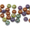 5x7mm Picasso Czech glass rondelle beads mix, Brown green - 25pc