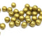 6mm Matte dull gold Czech glass beads, round druk pressed spacers - 50Pc