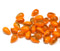 40pc Mixed orange czech glass teardrop beads, yellow orange pressed - 6x9mm