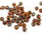3x5mm Brown topaz picasso finish czech glass rondel beads - 50Pc
