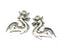 2pc Antique silver dragon charms
