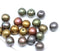 8mm Metallic round beads mix, Czech glass pressed beads 30Pc