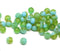 6mm Matte blue green druk round czech glass pressed bead spacers - 50Pc