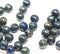 6mm Picasso dark blue czech glass round beads, 50Pc