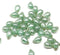 40pc Antique green czech glass drops, Silver wash light green - 6x9mm