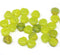 30pc Yellow green czech  glass shell beads, center drilled - 9mm