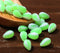 20Pc Green White drops, Czech glass beads, Melon green Teardrops - 6x9mm