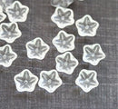 10mm Crystal clear czech glass flower caps pressed bell 20Pc