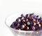 8mm Blue Purple round czech glass beads with luster round cut - 15pc