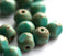 8mm Rustic Turquoise Czech beads Picasso round cut beads fire polished beads - 15Pc