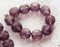 10mm Dusty purple violet glass beads, czech round fire polished round cut beads - 10Pc