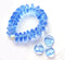 4x9mm Light Sapphire Blue rondels, Blue glass rondelle beads - 25Pc