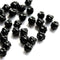 6mm Jet black Fancy bicones, czech glass pressed beads - 50Pc