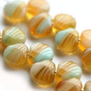 Amber yellow Czech glass shell beads for beach jewelry making