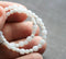 4mm 3mm white glass beads mix, Small czech glass round druk spacers - approx.150Pc