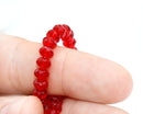 3x5mm Red Czech glass beads Red rondelle gemstone cut spacers - 40pc