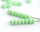 3x5mm Light mint green rondelle beads, czech glass - 50pc