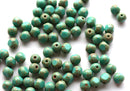 8mm Rustic Turquoise Czech beads Picasso round cut beads fire polished beads - 15Pc